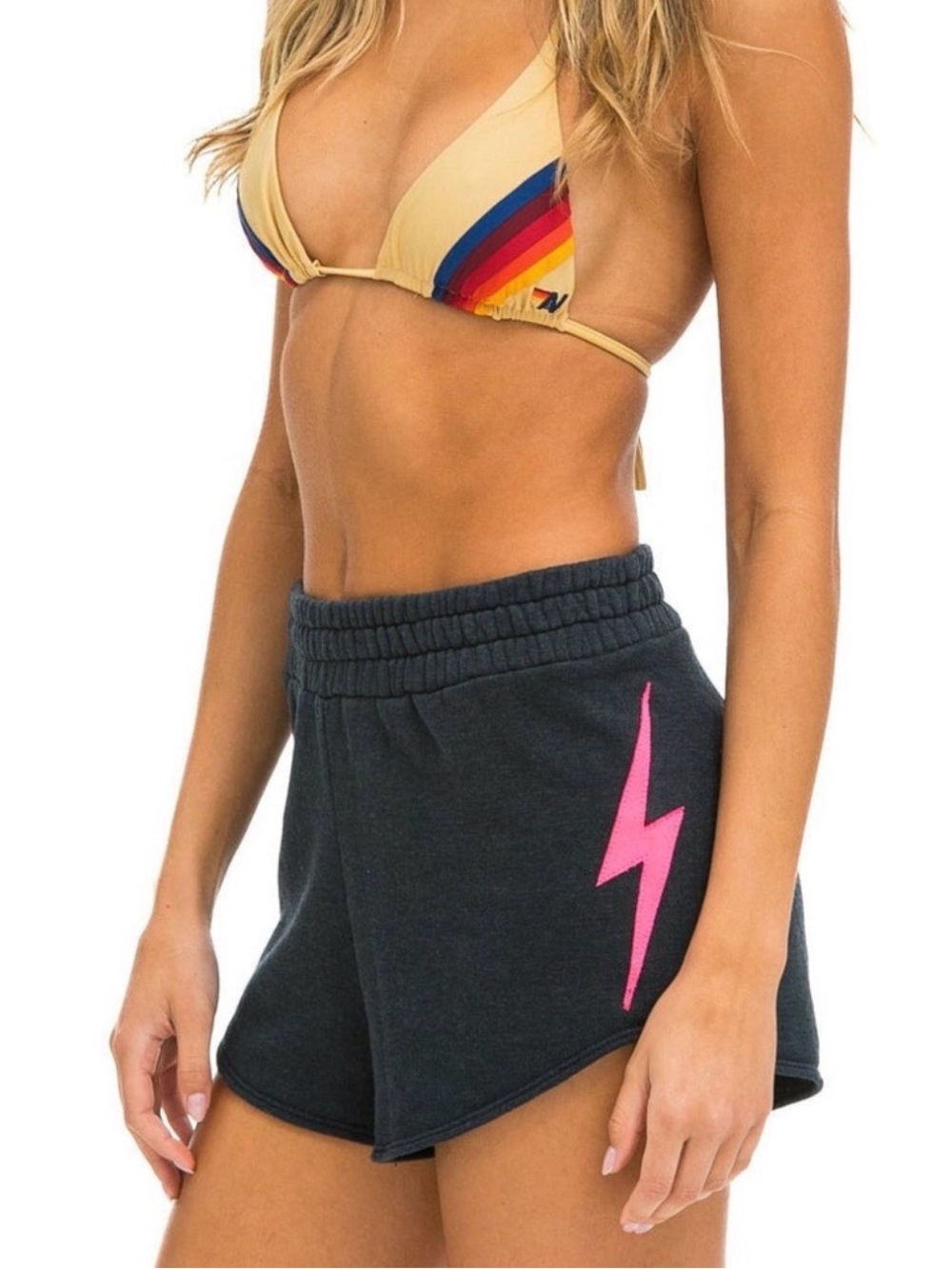 Aviator Nation Bolt Collection Sweat Shorts Black and White (not pink) size Med